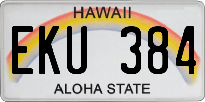 HI license plate EKU384