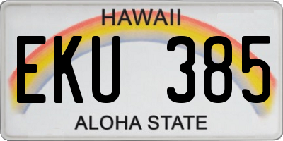 HI license plate EKU385