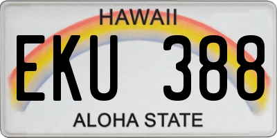 HI license plate EKU388