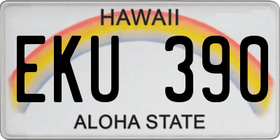 HI license plate EKU390