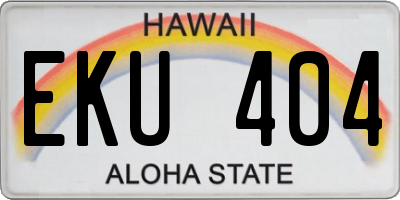 HI license plate EKU404