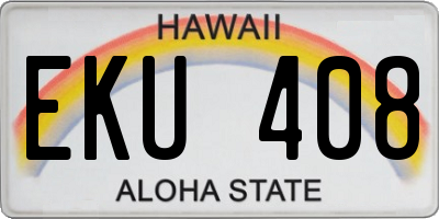 HI license plate EKU408