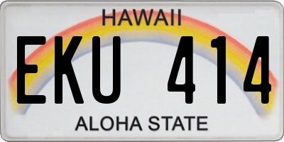 HI license plate EKU414