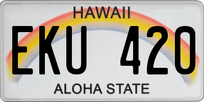 HI license plate EKU420