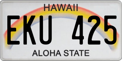 HI license plate EKU425