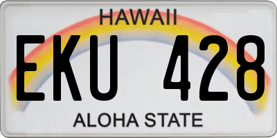 HI license plate EKU428