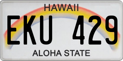 HI license plate EKU429