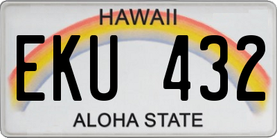 HI license plate EKU432