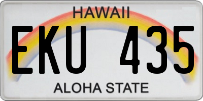 HI license plate EKU435