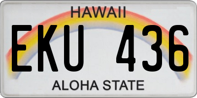 HI license plate EKU436