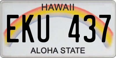 HI license plate EKU437