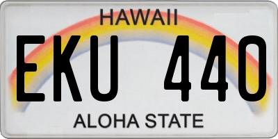 HI license plate EKU440
