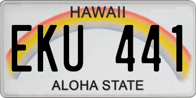 HI license plate EKU441