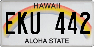 HI license plate EKU442