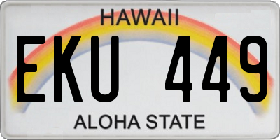 HI license plate EKU449