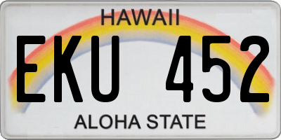 HI license plate EKU452