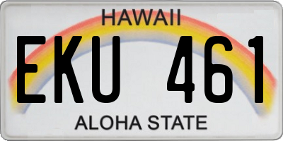 HI license plate EKU461