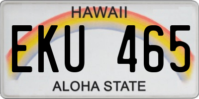 HI license plate EKU465