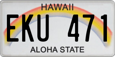 HI license plate EKU471