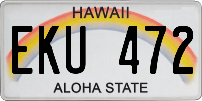 HI license plate EKU472