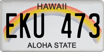 HI license plate EKU473