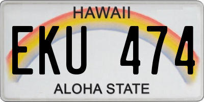 HI license plate EKU474