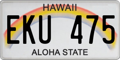 HI license plate EKU475