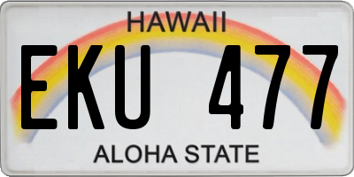 HI license plate EKU477