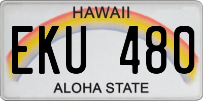 HI license plate EKU480