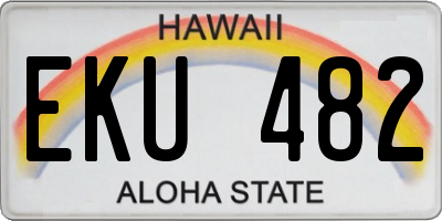 HI license plate EKU482