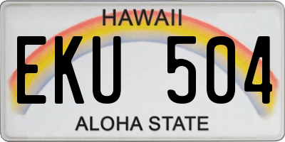 HI license plate EKU504
