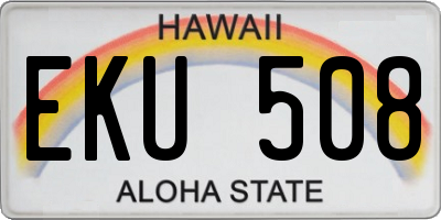 HI license plate EKU508