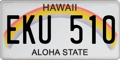 HI license plate EKU510