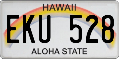 HI license plate EKU528