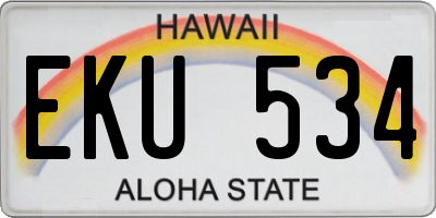HI license plate EKU534