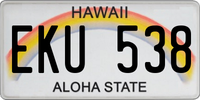 HI license plate EKU538