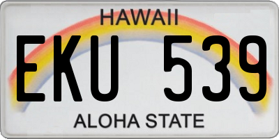 HI license plate EKU539