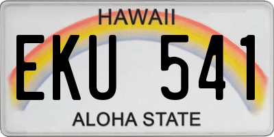 HI license plate EKU541