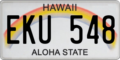 HI license plate EKU548