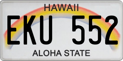 HI license plate EKU552