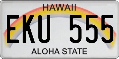 HI license plate EKU555