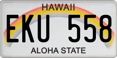 HI license plate EKU558