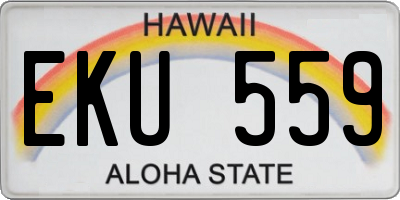 HI license plate EKU559