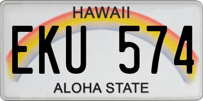 HI license plate EKU574
