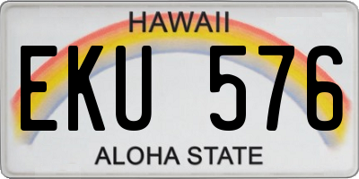 HI license plate EKU576