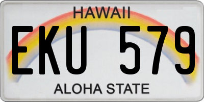 HI license plate EKU579