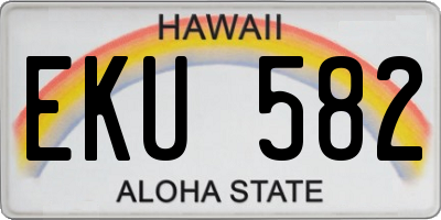 HI license plate EKU582
