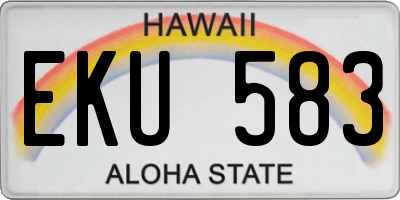 HI license plate EKU583