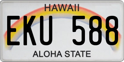 HI license plate EKU588
