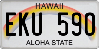 HI license plate EKU590